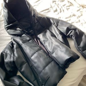 Zara Faux Leather Bomber Jacket